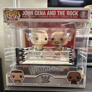Funko Pop WWE John Cena and The Rock. New In Box.